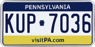 PA license plate KUP7036