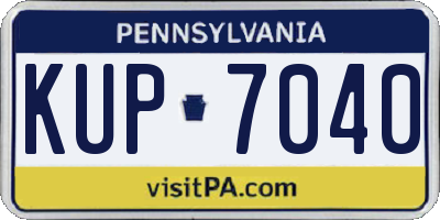 PA license plate KUP7040
