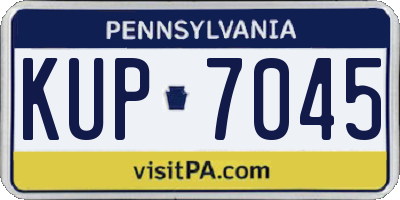 PA license plate KUP7045