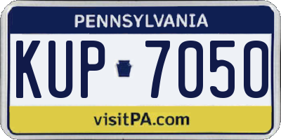 PA license plate KUP7050