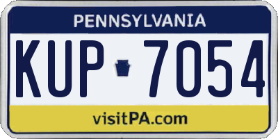 PA license plate KUP7054