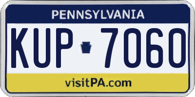 PA license plate KUP7060