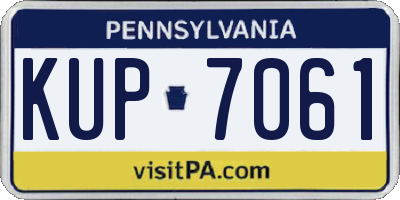 PA license plate KUP7061