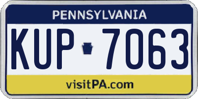PA license plate KUP7063