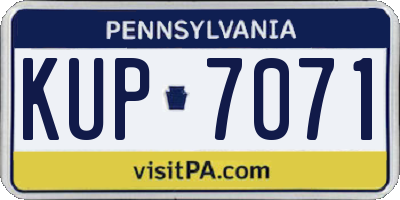PA license plate KUP7071