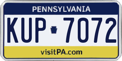 PA license plate KUP7072