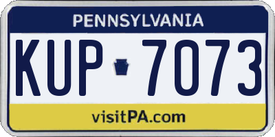 PA license plate KUP7073