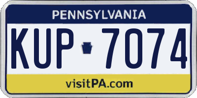 PA license plate KUP7074