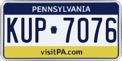 PA license plate KUP7076