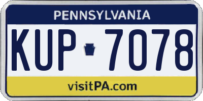PA license plate KUP7078