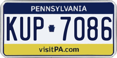 PA license plate KUP7086