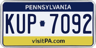 PA license plate KUP7092