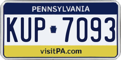 PA license plate KUP7093
