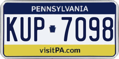 PA license plate KUP7098