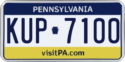 PA license plate KUP7100