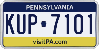 PA license plate KUP7101