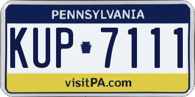 PA license plate KUP7111