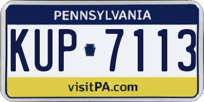 PA license plate KUP7113