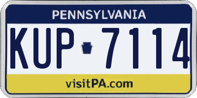 PA license plate KUP7114