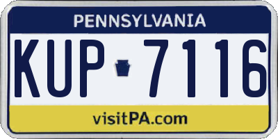 PA license plate KUP7116