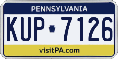 PA license plate KUP7126