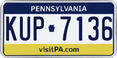 PA license plate KUP7136