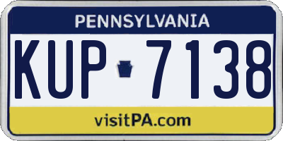 PA license plate KUP7138