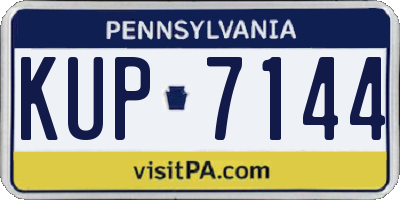 PA license plate KUP7144