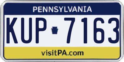 PA license plate KUP7163