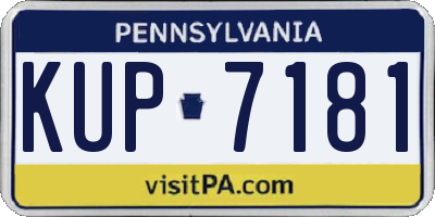 PA license plate KUP7181