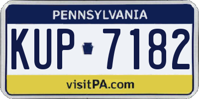 PA license plate KUP7182