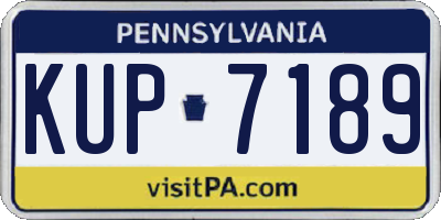 PA license plate KUP7189