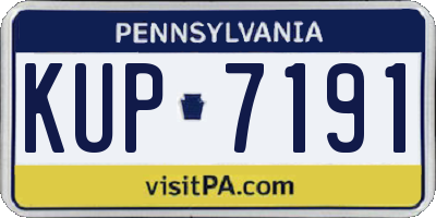 PA license plate KUP7191