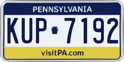 PA license plate KUP7192
