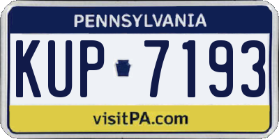 PA license plate KUP7193
