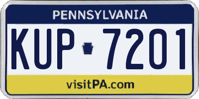 PA license plate KUP7201