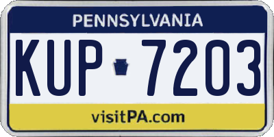 PA license plate KUP7203