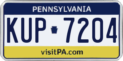 PA license plate KUP7204