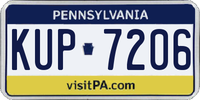 PA license plate KUP7206