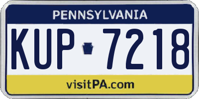PA license plate KUP7218