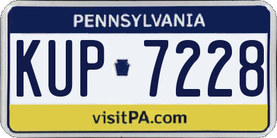PA license plate KUP7228
