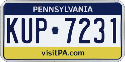PA license plate KUP7231