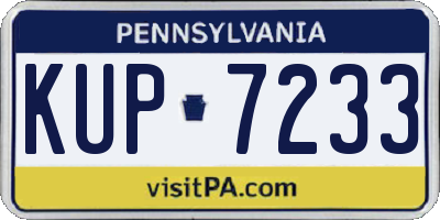 PA license plate KUP7233