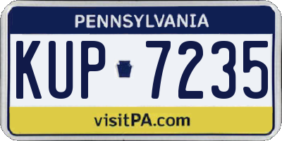 PA license plate KUP7235