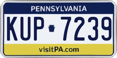 PA license plate KUP7239