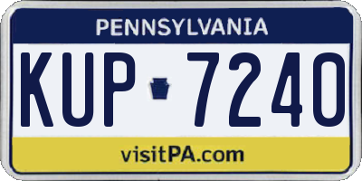 PA license plate KUP7240