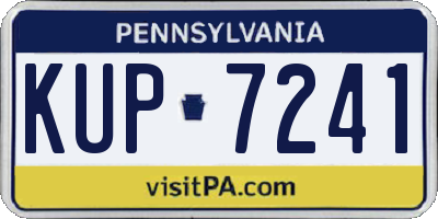 PA license plate KUP7241