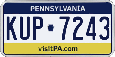PA license plate KUP7243