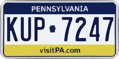 PA license plate KUP7247