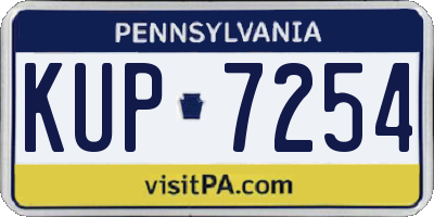 PA license plate KUP7254